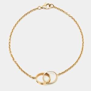 Pre Owned Cartier Love Interlocking Loops 18k Yellow Gold Bracelet