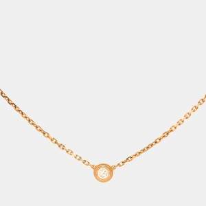 Pre Owned Cartier d'Amour Diamond 18k Rose Gold XS Model Necklace