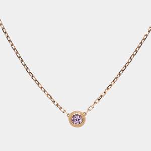 Pre Owned Cartier  d'Amour Pink Sapphire 18k Rose Gold Necklace