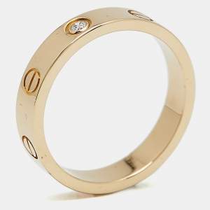 Cartier Love 1 Diamond 18k Rose Gold Wedding Band Ring Size 54