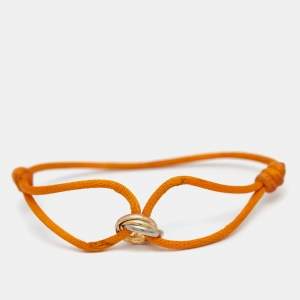 Pre Owned Cartier Trinity 18k Three Tone Gold Adjustable Cord Bracelet