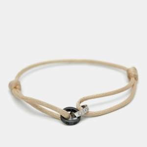 Cartier Love Ceramic Diamonds 18k White Gold Adjustable Cord Bracelet
