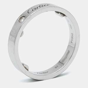 Cartier C De Cartier Diamond Platinum Ring Size 56