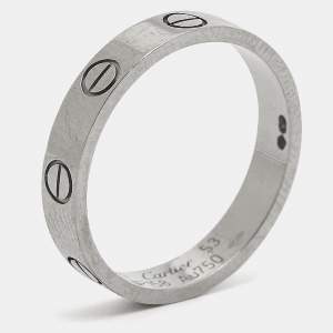 Cartier Love 18k White Gold Wedding Band Ring Size 53