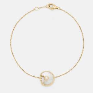 Cartier Amulette De Cartier Mother of Pearl Diamond 18k Yellow Gold XS Model Bracelet