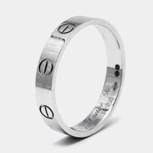 Cartier Love Platinum Small Model Wedding Band Ring Size 56
