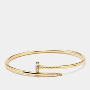 Cartier Juste Un Clou Diamond 18k Yellow Gold Small Model Bracelet 15