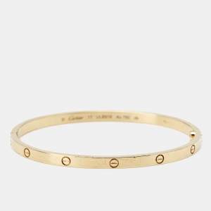Pre Owned Cartier Love 18k Yellow Gold Small Model Bracelet 17