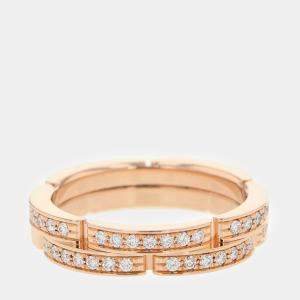 Cartier 18K Rose Gold and Diamond Maillon Panthere Wedding Ring EU 51