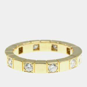 Pre Owned Cartier 18K Yellow Gold and Diamond Lanieres Band Ring EU 49