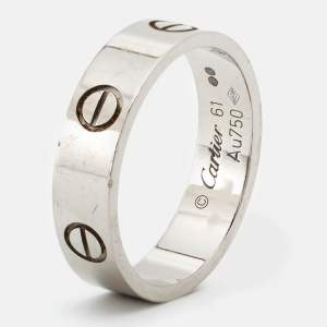 Pre Owned Cartier Love 18k White Gold Ring Size 61