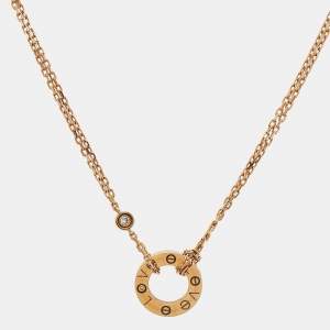 Cartier Love Diamond 18k Rose Gold Necklace