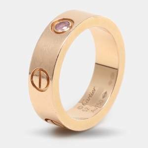 مملوكة مسبقًا Cartier 18K Rose Gold and Sapphire Love Band Ring EU 52