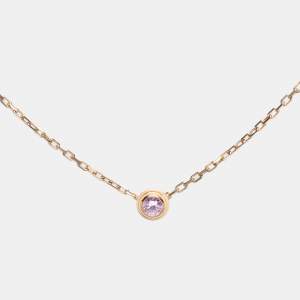 Pre Owned Cartier d'Amour Pink Sapphire 18k Rose Gold Necklace