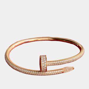 Cartier 18K Rose Gold and Diamond Juste Un Clou Bracelet