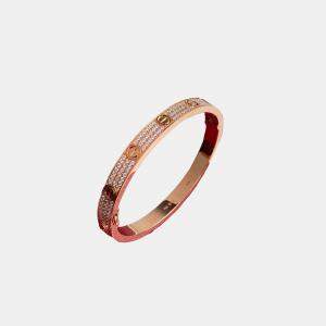 Cartier 18K Rose Gold and Diamond Love Bangle Bracelet