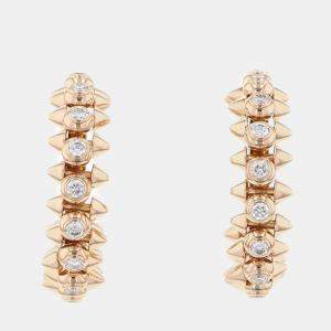 Cartier 18K Rose Gold and Diamond Clash de Cartier Hoop Earrings