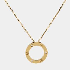 Cartier Love 3 Diamonds 18k Yellow Gold Necklace