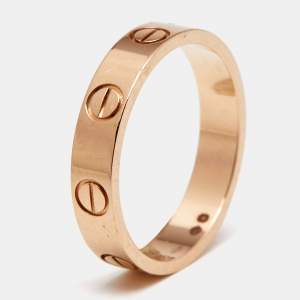 Cartier Love 18k Rose Gold Small Model Wedding Band Ring Size 50