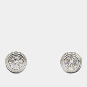 Cartier 18K White Gold Diamond D'Amour XS Pierced Earrings 