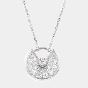 Cartier 18K White Gold and Diamond Amulette De Cartier Pendant Necklace