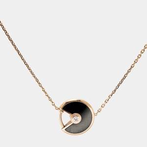 Cartier Amulette De Cartier Onyx Diamond 18k Rose Gold XS Model Bracelet