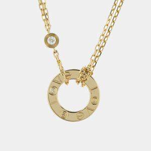 Cartier 18K Yellow Gold Diamond Love Double Chain Necklace