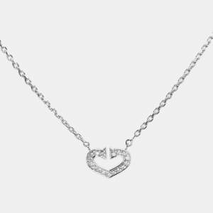 Cartier C de Cartier Heart 18k White Gold Necklace