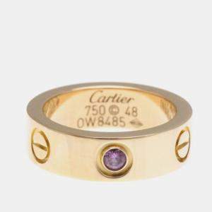 Cartier 18K Rose Gold Sapphire Love Ring EU 48