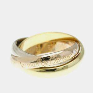 Cartier 18K Yellow, Rose, White Gold Diamond Trinity Ring EU 52