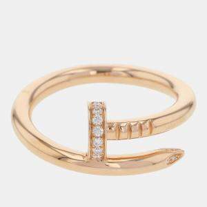 Cartier 18K Pink Gold Diamond Juste un Clou Ring EU 57