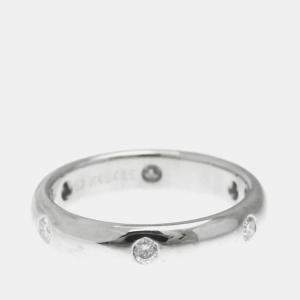 Cartier 18K White Gold Stella Diamond Ring EU 52