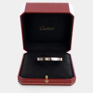 Cartier 18K White Gold Diamond Love Cuff Bracelet Size 16