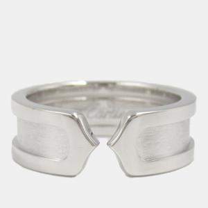 Cartier 18K White Gold Double C Ring EU 50