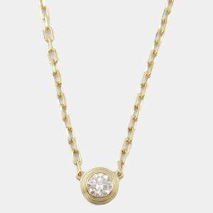 Cartier 18K Yellow Gold D'Amour Diamond Necklace Pendant 