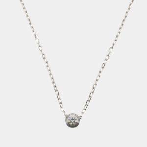 Cartier 18K White Gold D'Amour Diamond Pendant Necklace 