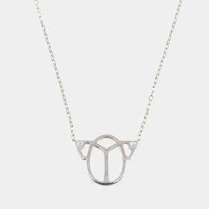 Cartier 18K White Gold Scarab Diamond Necklace