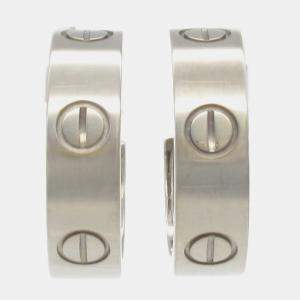 Cartier 18K White Gold Classic Love Hoop Earrings