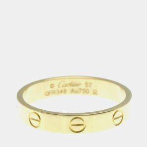Pre Owned Cartier 18K Yellow Gold Love Band Ring EU 57