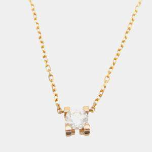 Cartier 18K Rose Gold Diamond C de Cartier Necklace 