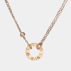 Cartier Love 2 Diamonds 18K Rose Gold Necklace