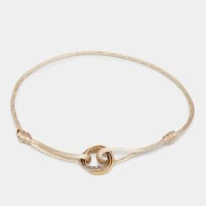 Cartier Trinity 18k Three Tone Gold Adjustable Cord Bracelet