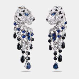 Cartier Panthere De Cartier Altesse Multi Gemstone Platinum Earrings