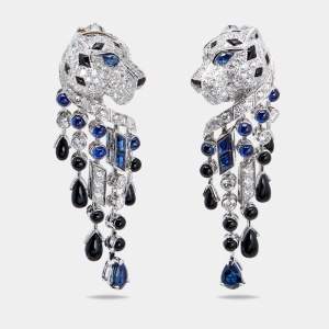 Cartier Panthere De Cartier Altesse Multi Gemstone Platinum Earrings