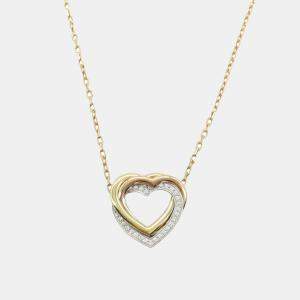 Cartier Trinity Heart Diamond 18K Yellow, Pink, White Gold Diamonds Necklace 