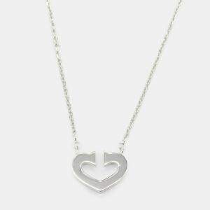 مملوكة مسبقًا Cartier C De Cartier Heart 18K White Gold Pendant Necklace