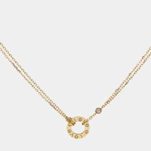 Pre Owned Cartier Love 2 Diamonds 18k Yellow Gold Necklace