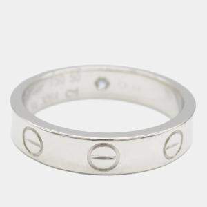 Pre Owned Cartier Love 18K White Gold and Diamond Band Ring EU 50
