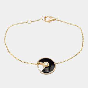 Cartier Amulette De Cartier 18K Rose Gold, Diamond, Onyx Chain Bracelet