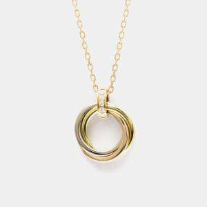 Cartier Trinity 18K Yellow, Rose, White Gold Diamond Necklace